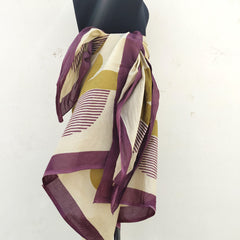 Hand Block Printed Cotton Sarongs & Scarves - Lightweight Summer Dupattas & Beachwear Gifts for Her - 13