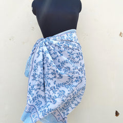 Hand Block Printed Cotton Sarongs & Scarves - Lightweight Summer Dupattas & Beachwear Gifts for Her - 15