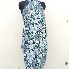 Hand Block Printed Cotton Sarongs & Scarves - Lightweight Summer Dupattas & Beachwear Gifts for Her - 16