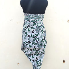 Hand Block Printed Cotton Sarongs & Scarves - Lightweight Summer Dupattas & Beachwear Gifts for Her - 16