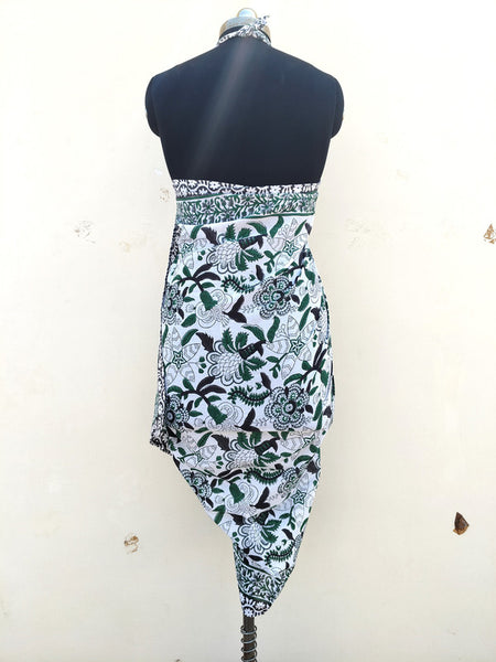 Hand Block Printed Cotton Sarongs & Scarves - Lightweight Summer Dupattas & Beachwear Gifts for Her - 16