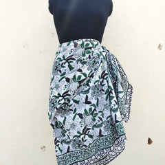 Hand Block Printed Cotton Sarongs & Scarves - Lightweight Summer Dupattas & Beachwear Gifts for Her - 16