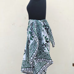 Hand Block Printed Cotton Sarongs & Scarves - Lightweight Summer Dupattas & Beachwear Gifts for Her - 16