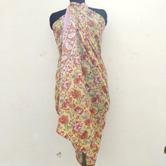 Hand Block Printed Cotton Sarongs & Scarves - Lightweight Summer Dupattas & Beachwear Gifts for Her - 2