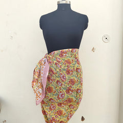 Hand Block Printed Cotton Sarongs & Scarves - Lightweight Summer Dupattas & Beachwear Gifts for Her - 2
