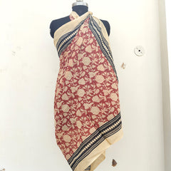 Hand Block Printed Cotton Sarongs & Scarves - Lightweight Summer Dupattas & Beachwear Gifts for Her - 3