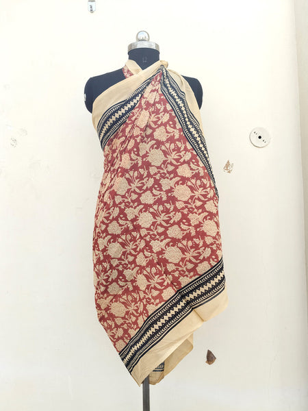 Hand Block Printed Cotton Sarongs & Scarves - Lightweight Summer Dupattas & Beachwear Gifts for Her - 3