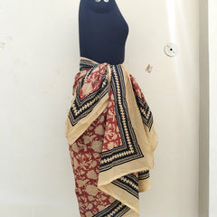 Hand Block Printed Cotton Sarongs & Scarves - Lightweight Summer Dupattas & Beachwear Gifts for Her - 3