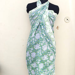 Hand Block Printed Cotton Sarongs & Scarves - Lightweight Summer Dupattas & Beachwear Gifts for Her - 4