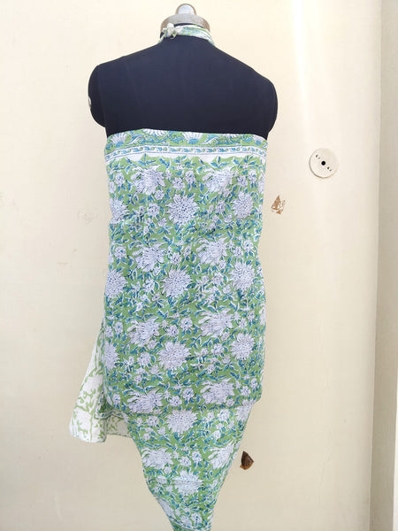 Hand Block Printed Cotton Sarongs & Scarves - Lightweight Summer Dupattas & Beachwear Gifts for Her - 4