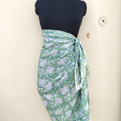 Hand Block Printed Cotton Sarongs & Scarves - Lightweight Summer Dupattas & Beachwear Gifts for Her - 4