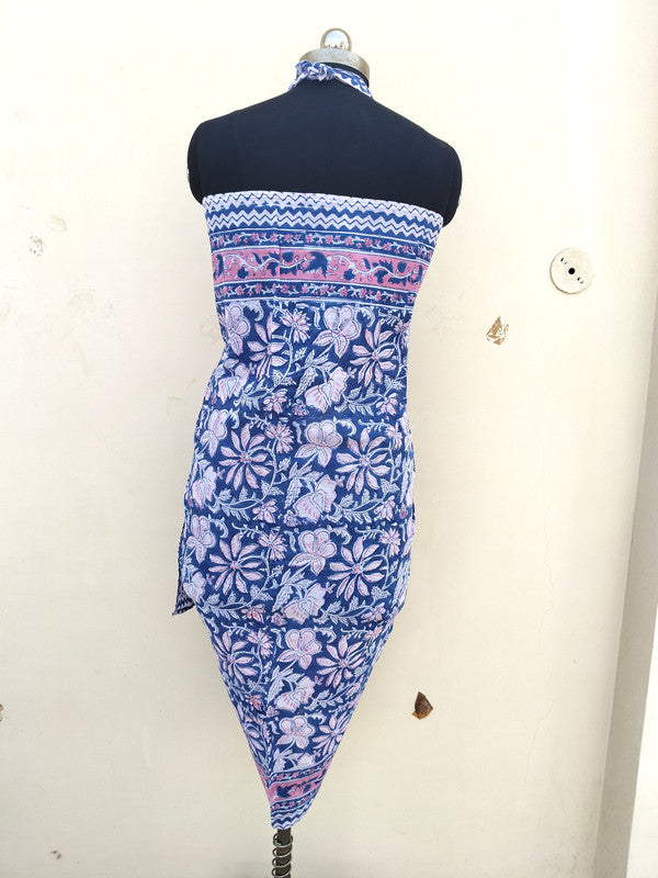 Hand Block Printed Cotton Sarongs & Scarves - Lightweight Summer Dupattas & Beachwear Gifts for Her - 5