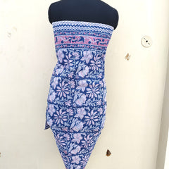 Hand Block Printed Cotton Sarongs & Scarves - Lightweight Summer Dupattas & Beachwear Gifts for Her - 5