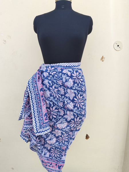 Hand Block Printed Cotton Sarongs & Scarves - Lightweight Summer Dupattas & Beachwear Gifts for Her - 5