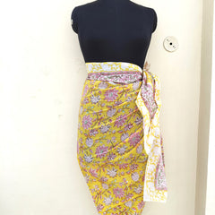 Hand Block Printed Cotton Sarongs & Scarves - Lightweight Summer Dupattas & Beachwear Gifts for Her - 6