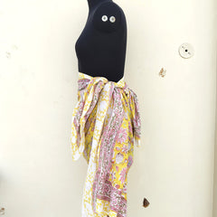 Hand Block Printed Cotton Sarongs & Scarves - Lightweight Summer Dupattas & Beachwear Gifts for Her - 6