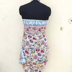 Hand Block Printed Cotton Sarongs & Scarves - Lightweight Summer Dupattas & Beachwear Gifts for Her - 7