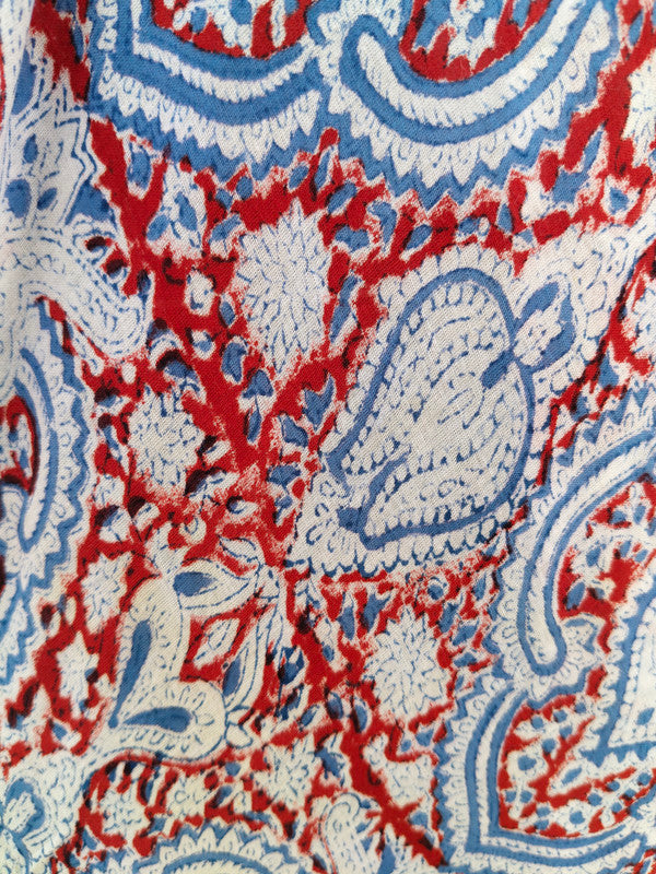 Hand Block Printed Cotton Sarongs & Scarves - Lightweight Summer Dupattas & Beachwear Gifts for Her - 9