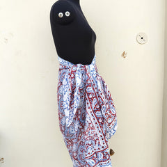 Hand Block Printed Cotton Sarongs & Scarves - Lightweight Summer Dupattas & Beachwear Gifts for Her - 9
