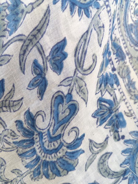 Hand Block Printed Cotton Sarongs & Scarves - Lightweight Summer Dupattas & Beachwear Gifts for Her - 11
