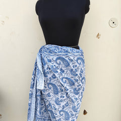 Hand Block Printed Cotton Sarongs & Scarves - Lightweight Summer Dupattas & Beachwear Gifts for Her - 11