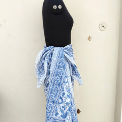 Hand Block Printed Cotton Sarongs & Scarves - Lightweight Summer Dupattas & Beachwear Gifts for Her - 11
