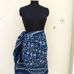 Hand Block Printed Cotton Sarongs & Scarves - Lightweight Summer Dupattas & Beachwear Gifts for Her - 8