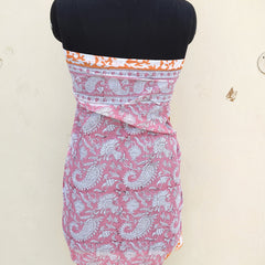 Hand Block Printed Cotton Sarongs & Scarves - Lightweight Summer Dupattas & Beachwear Gifts for Her - 10