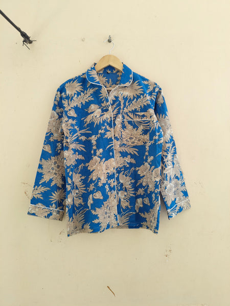 Pajamas Set, Soft Cotton Night Suit, Floral Print Pajamas, Pure Cotton Pj's, Indian Cotton,Night Wear, Gift for her, Bridesmaid Pj sets - 1