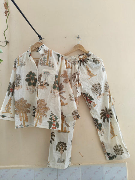 Pajamas Set, Soft Cotton Night Suit, Floral Print Pajamas, Pure Cotton Pj's, Indian Cotton,Night Wear, Gift for her, Bridesmaid Pj sets - 2