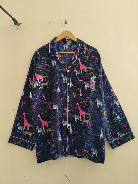 Pajamas Set, Soft Cotton Night Suit, Floral Print Pajamas, Pure Cotton Pj's, Indian Cotton,Night Wear, Gift for her, Bridesmaid Pj sets - 9