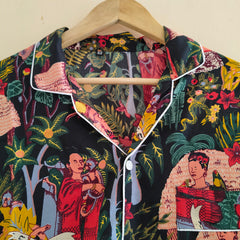 Pajamas Set, Soft Cotton Night Suit, Floral Print Pajamas, Pure Cotton Pj's, Indian Cotton,Night Wear, Gift for her, Bridesmaid Pj sets - 7