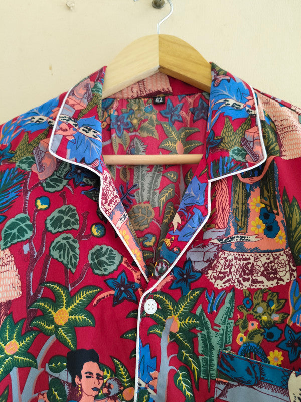 Pajamas Set, Soft Cotton Night Suit, Floral Print Pajamas, Pure Cotton Pj's, Indian Cotton,Night Wear, Gift for her, Bridesmaid Pj sets - 5