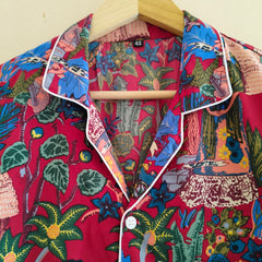 Pajamas Set, Soft Cotton Night Suit, Floral Print Pajamas, Pure Cotton Pj's, Indian Cotton,Night Wear, Gift for her, Bridesmaid Pj sets - 5