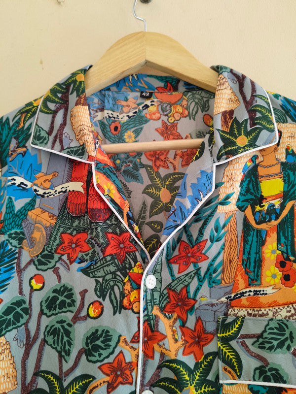 Pajamas Set, Soft Cotton Night Suit, Floral Print Pajamas, Pure Cotton Pj's, Indian Cotton,Night Wear, Gift for her, Bridesmaid Pj sets - 4