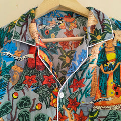 Pajamas Set, Soft Cotton Night Suit, Floral Print Pajamas, Pure Cotton Pj's, Indian Cotton,Night Wear, Gift for her, Bridesmaid Pj sets - 4