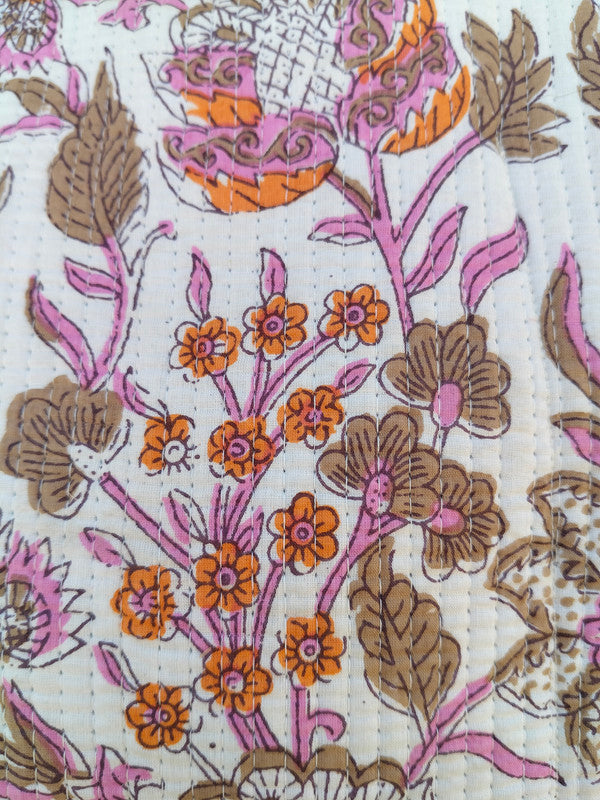 Quilted Jhola Bag, Cotton Quilted Tote Bags, Handmade Quilted Printed Market Bag, Tote Shopping Bag, Hippie Bag, Market Bag, Tote Bags