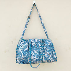 Cotton Quilted Overnight Bag | Cotton Travel Bag | Cotton Overnight Bag | Travel Bag | Weekender Bag | Travel Duffel Bag | Changing Bag