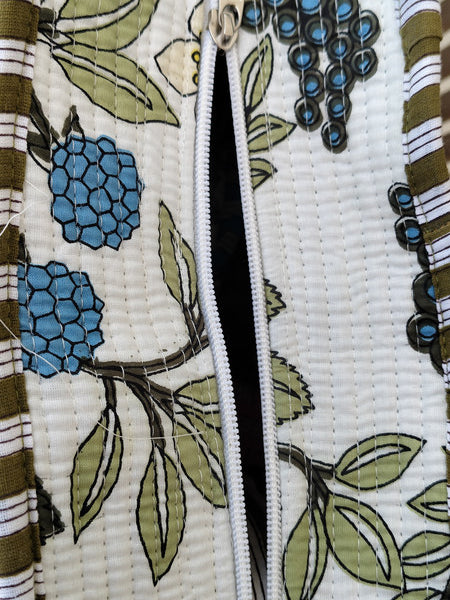 Carryall Handmade Cotton Quilted Tote-Beautiful Block Print Design, Eco-Friendly & Versatile Shopper Bag, Women's Canvas Bag, Perfect Gift