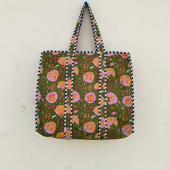 Handmade Patchwork Tote Bag, Indian Making Quilted Tote Bags, Eco Friendly Boho Shopper Bags, Vintage Shoulder Bag, Women's