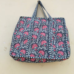Women Shopping Bag, Cotton Quilted Tote Bag, Indian Handmade Bag, Party Bag, Large Market Bag, Shoulder Bag, Beach Bag, Eco Friendly Tote - 1