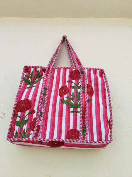 Handmade Patchwork Tote Bag, Indian Making Quilted Tote Bags, Eco Friendly Boho Shopper Bags, Vintage Shoulder Bag, Women's Carry Bag - 1