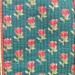 Eco-friendly premium Quilted Cotton Hand printed Reversible Large Tote bags/Large Cotton Weekender Travel Bag/Beach bag/Carrying Kids items - 2