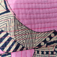 Large Quilted Makeup Bag Cosmetic Vanity Case / Cotton Travel Storage Bag / Opens Flat for Easy Access Toiletry Bag Bridal Shower Gift - 5