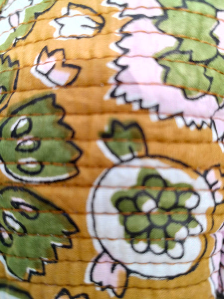 Large Quilted Makeup Bag Cosmetic Vanity Case / Cotton Travel Storage Bag / Opens Flat for Easy Access Toiletry Bag Bridal Shower Gift - 1