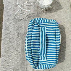 Large Quilted Makeup Bag Cosmetic Vanity Case / Cotton Travel Storage Bag / Opens Flat for Easy Access Toiletry Bag Bridal Shower Gift - 2