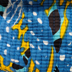 Large Quilted Makeup Bag Cosmetic Vanity Case / Cotton Travel Storage Bag / Opens Flat for Easy Access Toiletry Bag Bridal Shower Gift - 3