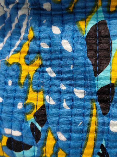 Large Quilted Makeup Bag Cosmetic Vanity Case / Cotton Travel Storage Bag / Opens Flat for Easy Access Toiletry Bag Bridal Shower Gift - 3