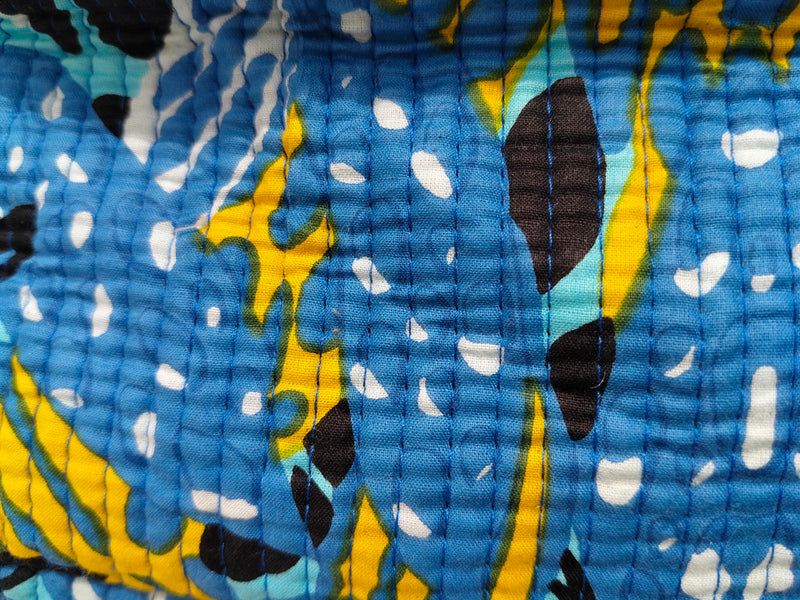 Large Quilted Makeup Bag Cosmetic Vanity Case / Cotton Travel Storage Bag / Opens Flat for Easy Access Toiletry Bag Bridal Shower Gift - 3