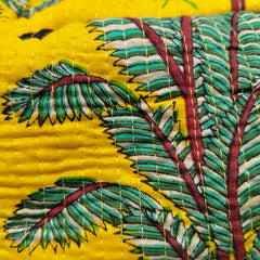 Large Quilted Makeup Bag Cosmetic Vanity Case / Cotton Travel Storage Bag / Opens Flat for Easy Access Toiletry Bag Bridal Shower Gift - 4